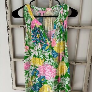 Lilly Pulitzer Floral Tank Top - Green, Pink, Yellow, Blue